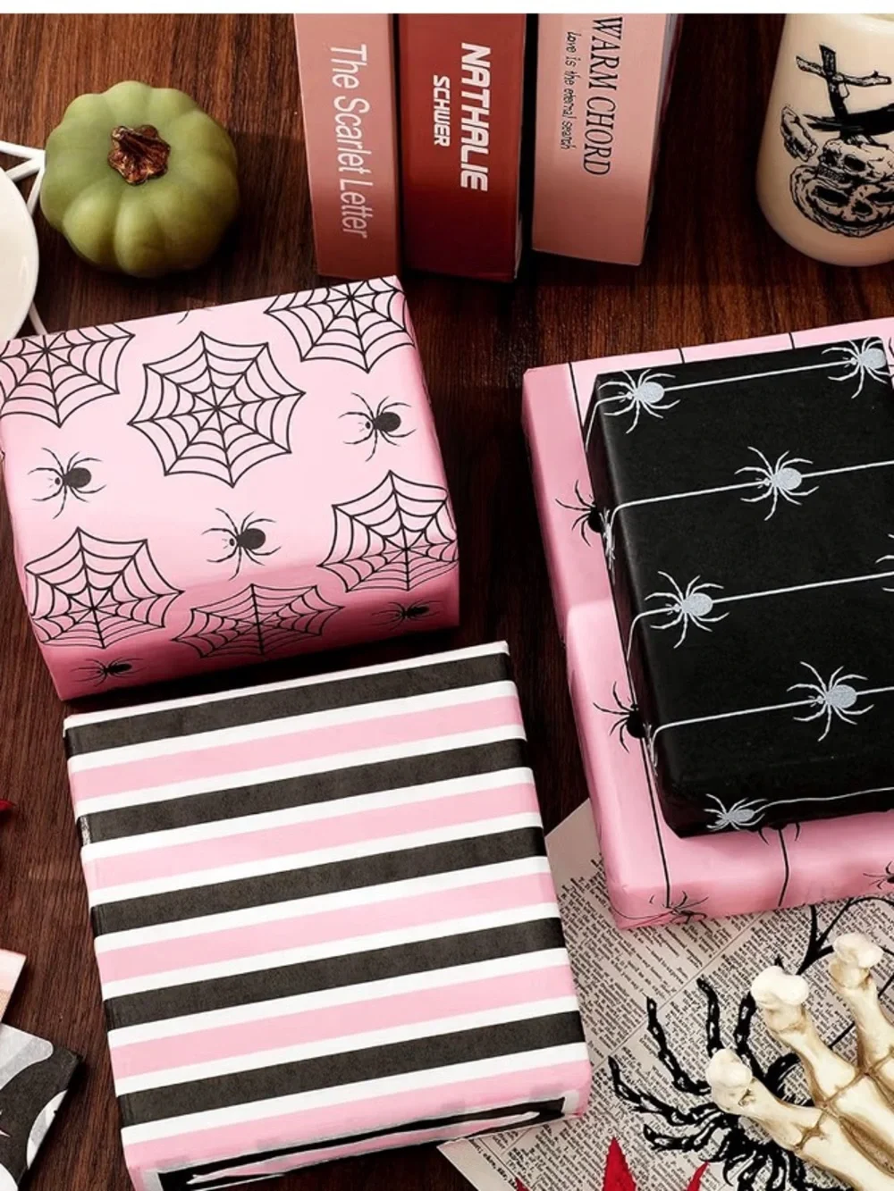 NEW! 👻 50 sheets of Pink & Black Halloween  tissue paper👻 14 x 20 inch